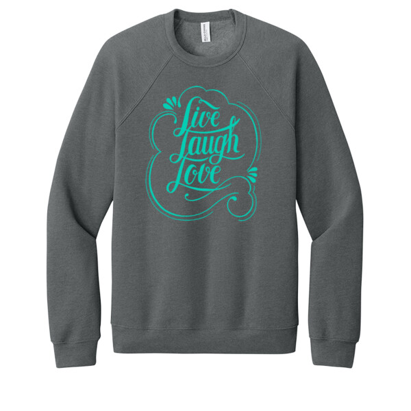 Live Love Laugh (Aqua) - Unisex Premium Fleece Crew Sweatshirt Thumbnail