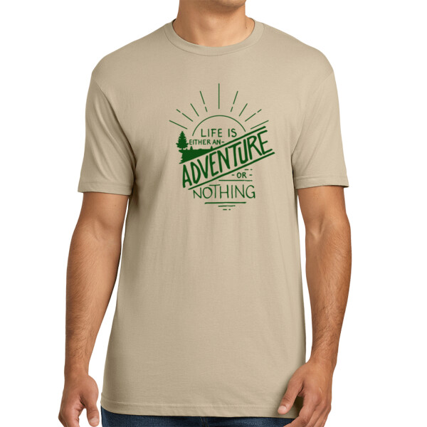 Life is an Adventure (Forest Green) - Unisex Premium Cotton T-Shirt Thumbnail