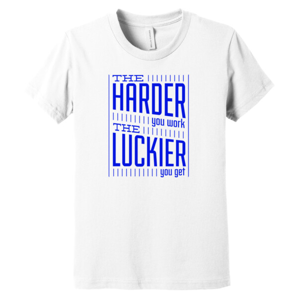 The Harder You Work The Luckier You Get (Royal) - Youth Premium Cotton T-Shirt Thumbnail