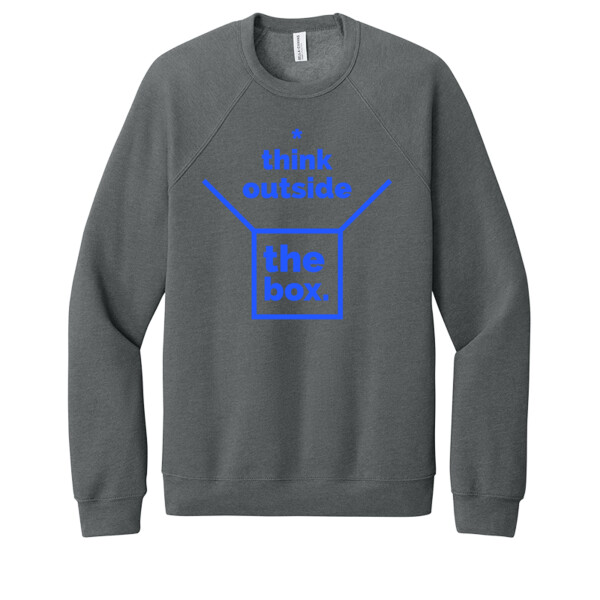 Think Outside the Box (Royal) - Unisex Premium Fleece Crew Sweatshirt Thumbnail