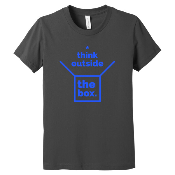 Think Outside the Box (Royal) - Youth Premium Cotton T-Shirt Thumbnail