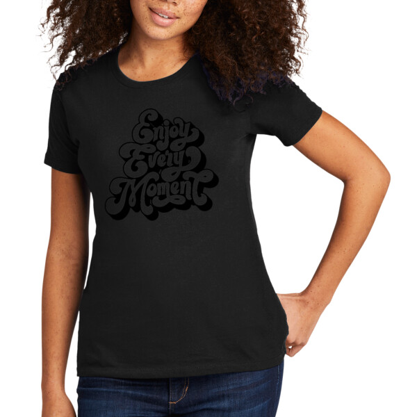 Enjoy Every Moment (Black) - Women's Premium Cotton T-Shirt Thumbnail