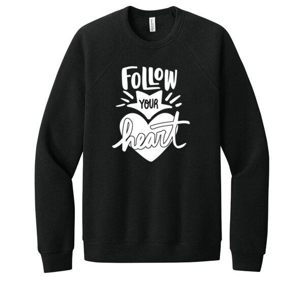 Follow Your Heart (White) - Unisex Premium Fleece Crew Sweatshirt Thumbnail