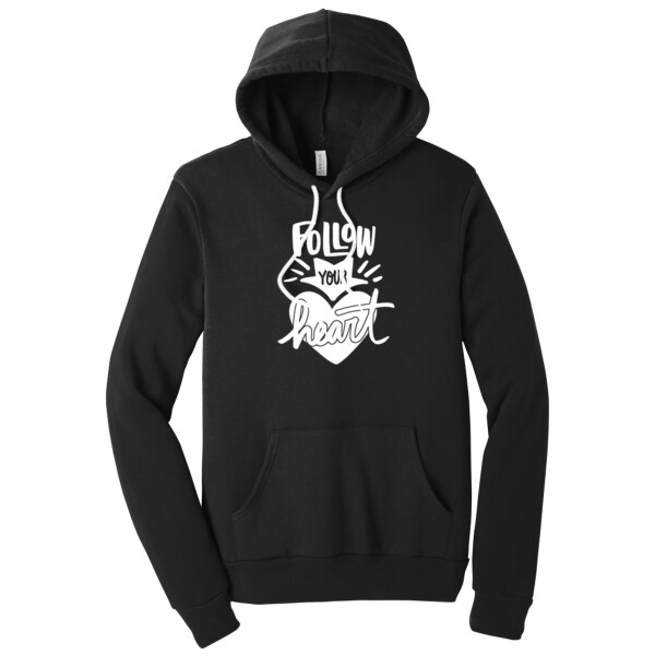 Follow Your Heart (White) - Unisex Premium Fleece Pullover Hoodie Thumbnail