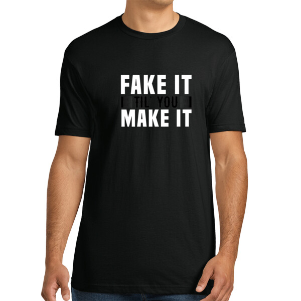 Fake It Make It (White) - Unisex Premium Cotton T-Shirt Thumbnail