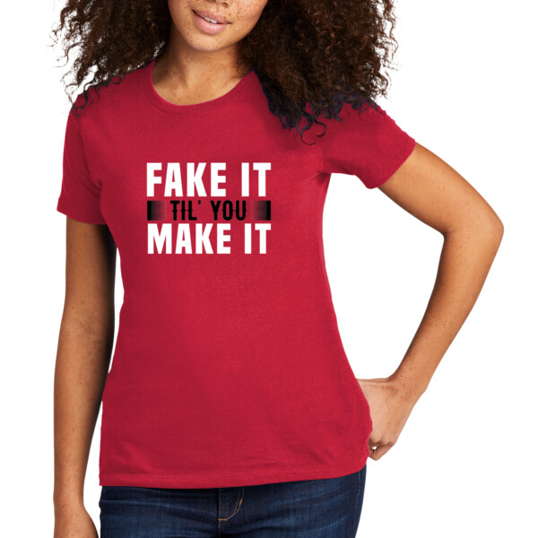 Fake It Make It (White) - Women's Premium Cotton T-Shirt Thumbnail