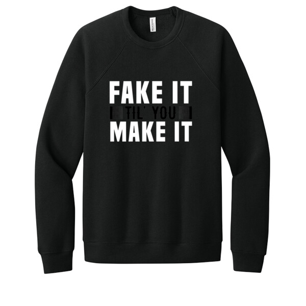 Fake It Make It (White) - Unisex Premium Fleece Crew Sweatshirt Thumbnail