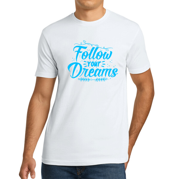 Follow Your Dreams (Blue) - Unisex Premium Cotton T-Shirt Thumbnail