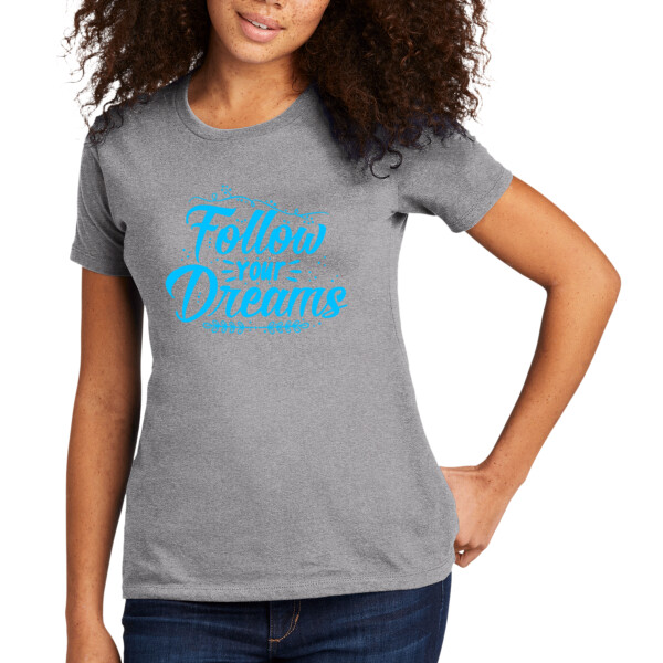 Follow Your Dreams (Blue) - Women's Premium Cotton T-Shirt Thumbnail