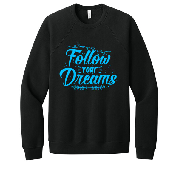 Follow Your Dreams (Blue) - Unisex Premium Fleece Crew Sweatshirt Thumbnail