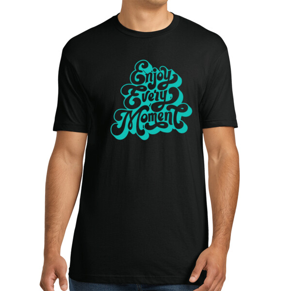 Enjoy Every Moment (Aqua) - Unisex Premium Cotton T-Shirt Thumbnail