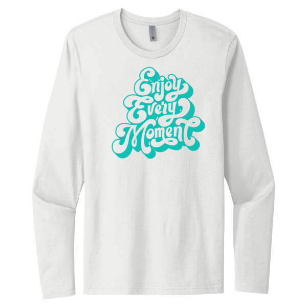 Enjoy Every Moment (Aqua) - Unisex Premium Cotton Long Sleeve T-Shirt Thumbnail
