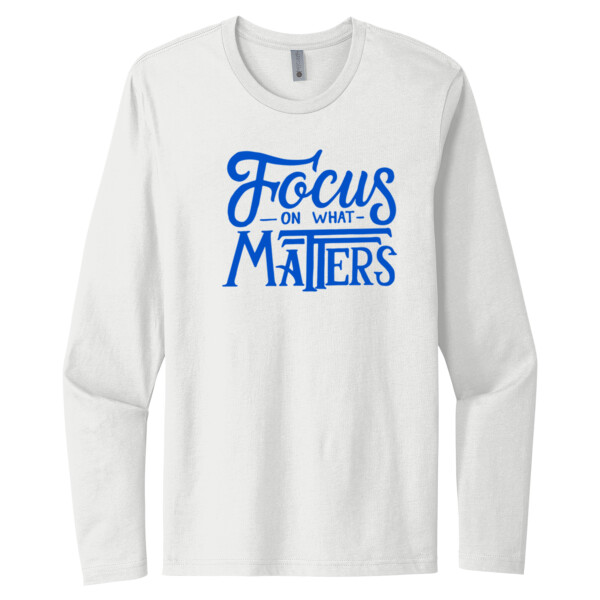 Focus on What Matters (Royal) - Unisex Premium Cotton Long Sleeve T-Shirt Thumbnail