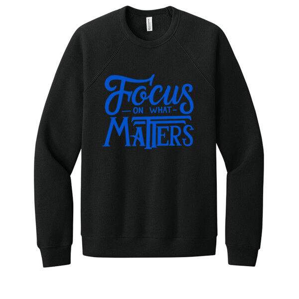 Focus on What Matters (Royal) - Unisex Premium Fleece Crew Sweatshirt Thumbnail