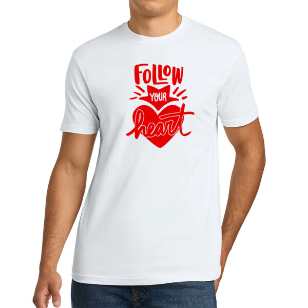 Follow Your Heart (Red) - Unisex Premium Cotton T-Shirt Thumbnail