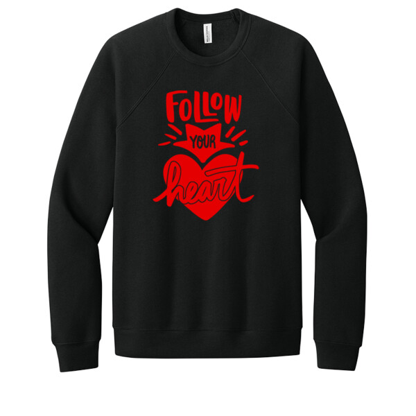 Follow Your Heart (Red) - Unisex Premium Fleece Crew Sweatshirt Thumbnail