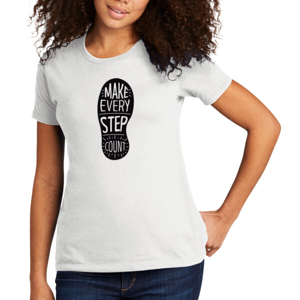 Make Every Step Count (Black) - Women's Premium Cotton T-Shirt Thumbnail