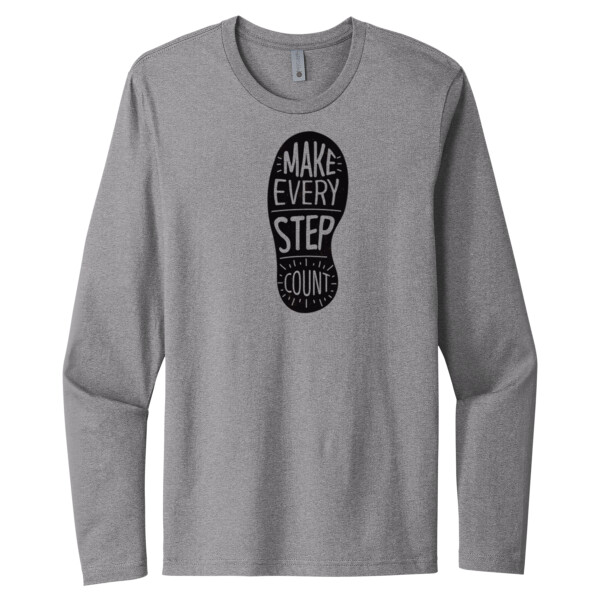Make Every Step Count (Black) - Unisex Premium Cotton Long Sleeve T-Shirt Thumbnail