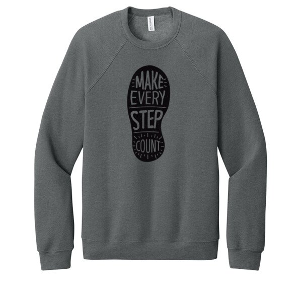 Make Every Step Count (Black) - Unisex Premium Fleece Crew Sweatshirt Thumbnail