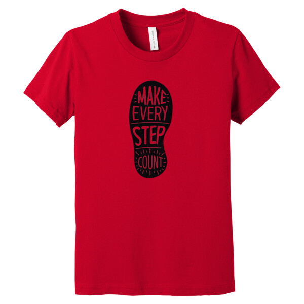 Make Every Step Count (Black) - Youth Premium Cotton T-Shirt Thumbnail