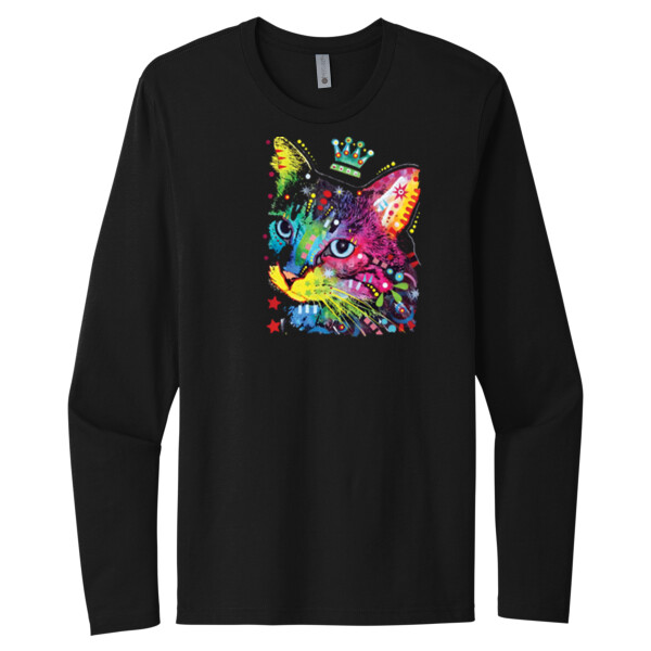 Neon Cat Queen - Unisex Premium Cotton Long Sleeve T-Shirt Thumbnail