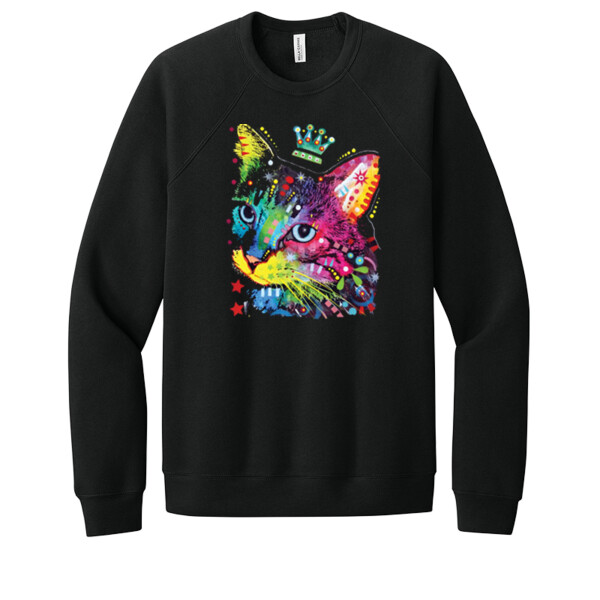 Neon Cat Queen - Unisex Premium Fleece Crew Sweatshirt Thumbnail