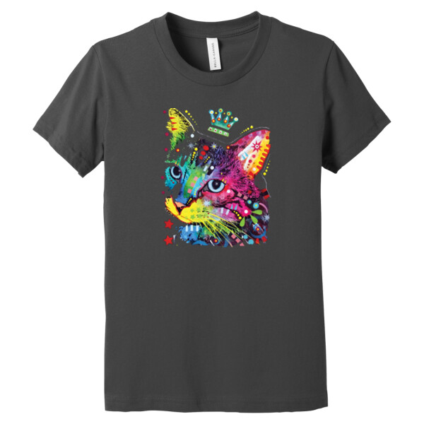 Neon Cat Queen - Youth Premium Cotton T-Shirt Thumbnail