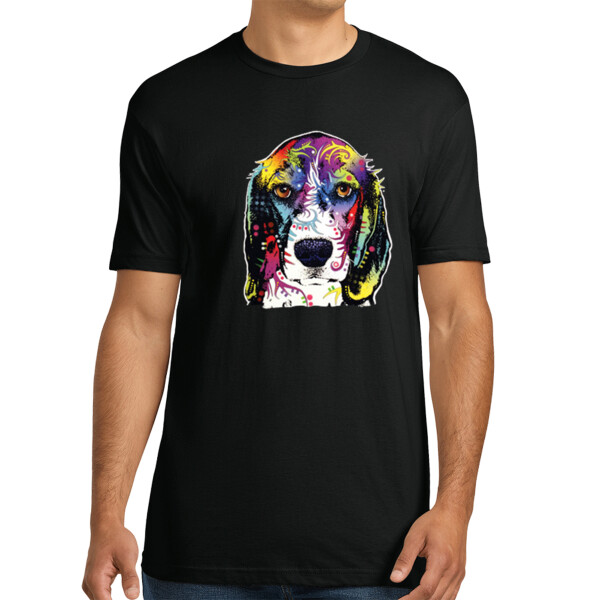 Neon Beagle  - Unisex Premium Cotton T-Shirt Thumbnail