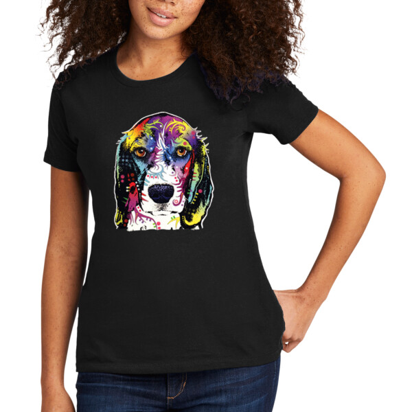 Neon Beagle  - Women's Premium Cotton T-Shirt Thumbnail