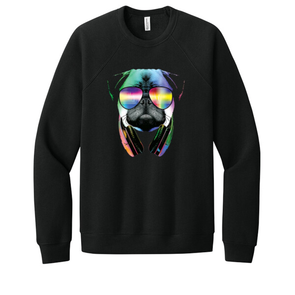 Neon Pug DJ - Unisex Premium Fleece Crew Sweatshirt Thumbnail