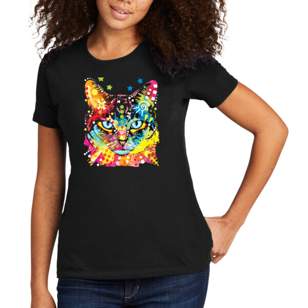 Neon Cat - Women's Premium Cotton T-Shirt Thumbnail