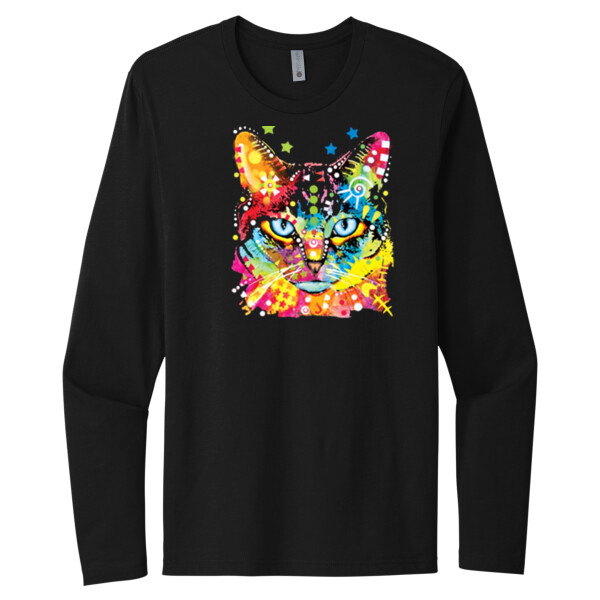 Neon Cat - Unisex Premium Cotton Long Sleeve T-Shirt Thumbnail