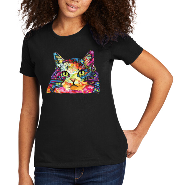 Neon Cat 2 - Women's Premium Cotton T-Shirt Thumbnail