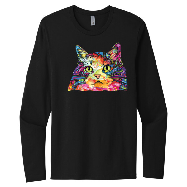 Neon Cat 2 - Unisex Premium Cotton Long Sleeve T-Shirt Thumbnail