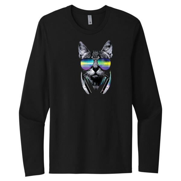 DJ Cat - Unisex Premium Cotton Long Sleeve T-Shirt Thumbnail