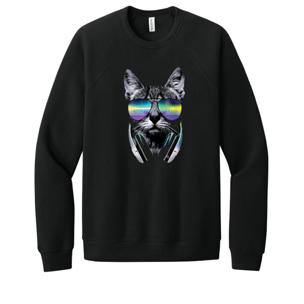 DJ Cat - Unisex Premium Fleece Crew Sweatshirt Thumbnail