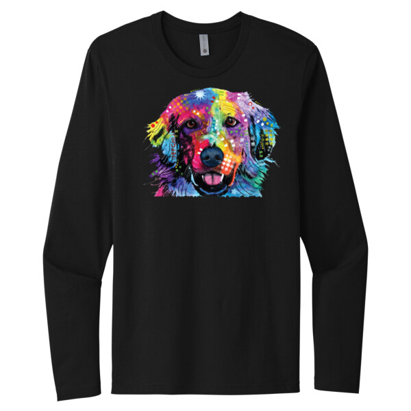 Neon Golden Retriever - Unisex Premium Cotton Long Sleeve T-Shirt Thumbnail