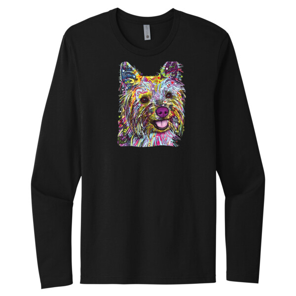 Neon Yorkie - Unisex Premium Cotton Long Sleeve T-Shirt Thumbnail