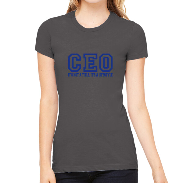 CEO Navy - Women's Premium Cotton Slim Fit T-SHirt Thumbnail