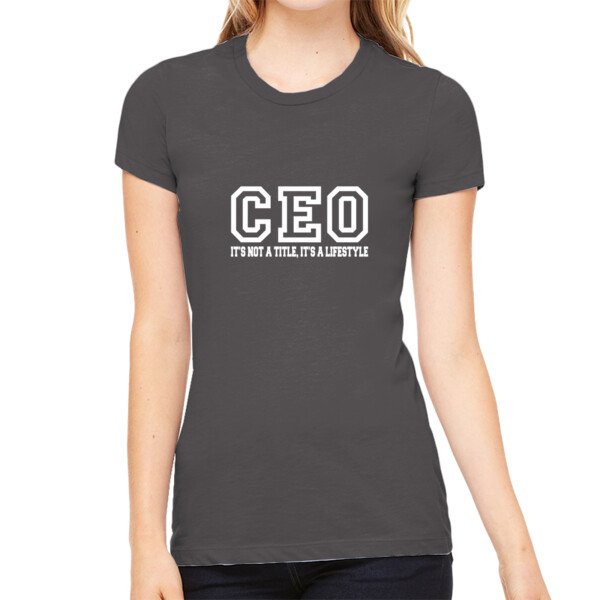 CEO White - Women's Premium Cotton Slim Fit T-SHirt Thumbnail