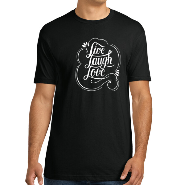 Live Love Laugh White - Unisex Premium Cotton T-Shirt Thumbnail