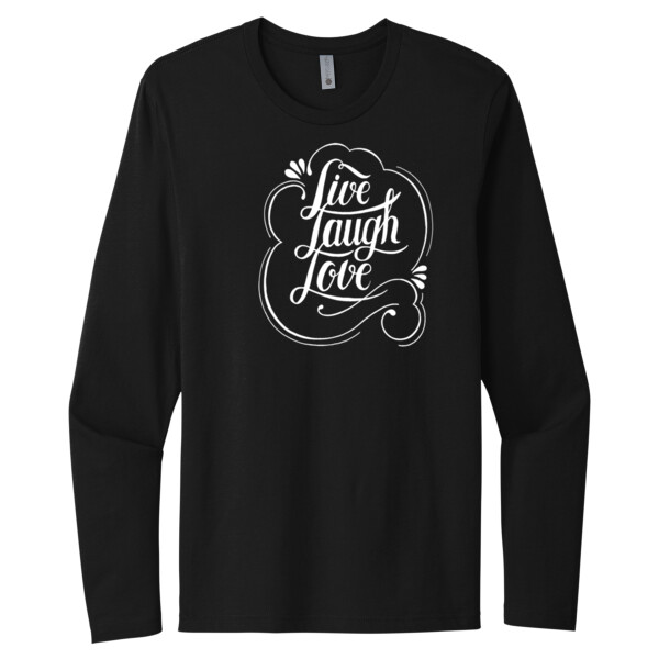 Live Love Laugh White - Unisex Premium Cotton Long Sleeve T-Shirt Thumbnail