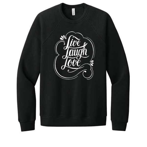 Live Love Laugh White - Unisex Premium Fleece Crew Sweatshirt Thumbnail