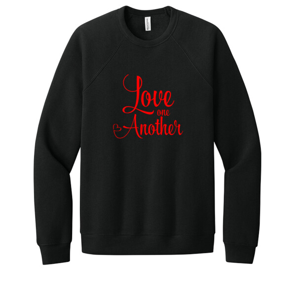 Love One Another Red - Unisex Premium Fleece Crew Sweatshirt Thumbnail
