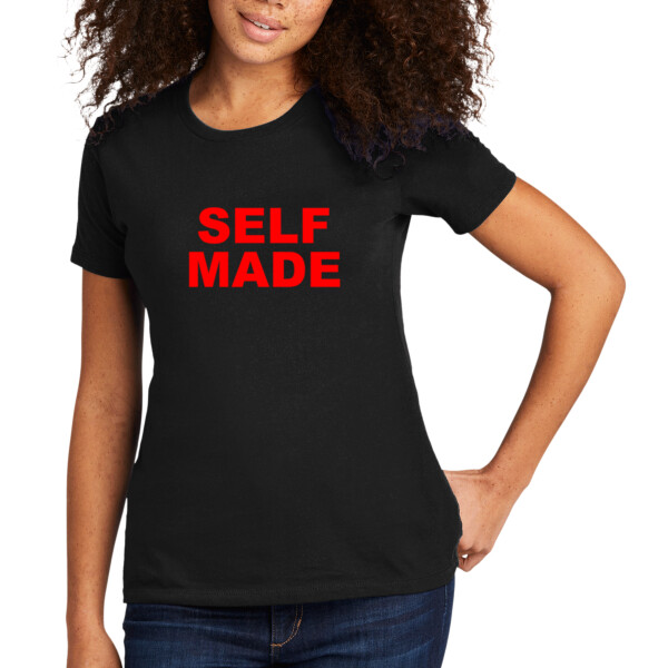 Self Made Red - Women's Premium Cotton T-Shirt Thumbnail