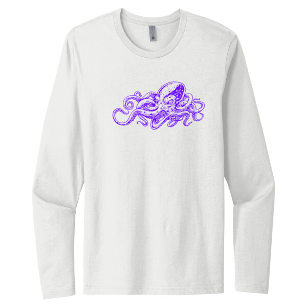 Octopus 1 Purple - Unisex Premium Cotton Long Sleeve T-Shirt Thumbnail