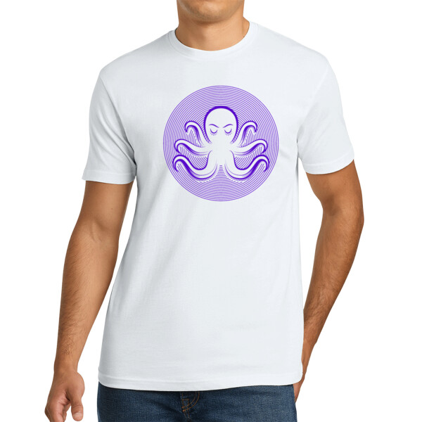 Octopus 2 Purple - Unisex Premium Cotton T-Shirt Thumbnail