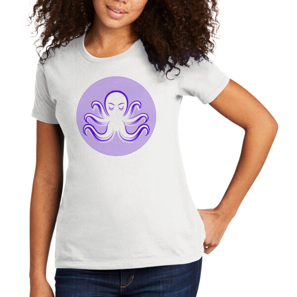 Octopus 2 Purple - Women's Premium Cotton T-Shirt Thumbnail