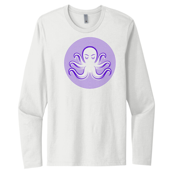 Octopus 2 Purple - Unisex Premium Cotton Long Sleeve T-Shirt Thumbnail