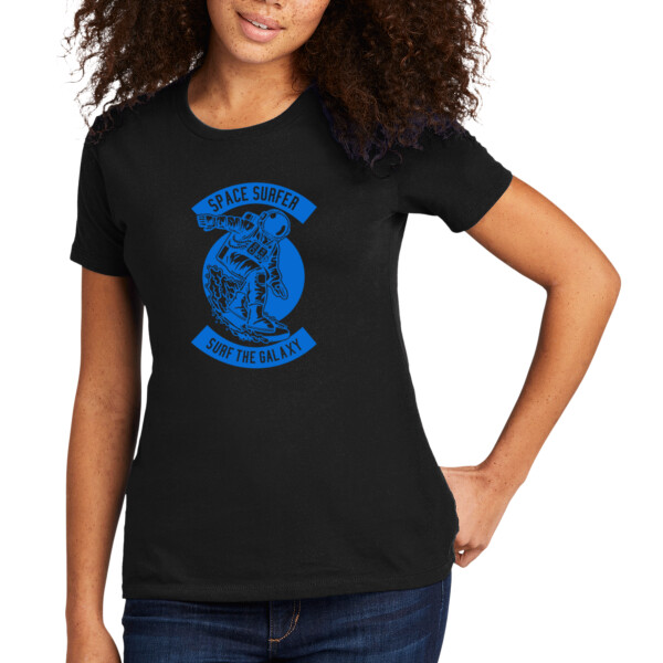 Space Surfer Royal - Women's Premium Cotton T-Shirt Thumbnail